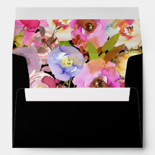 Brilliant Blooms Watercolor Floral Wedding Bridal Envelope