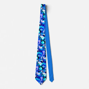 Brilliant blue abstract art tie