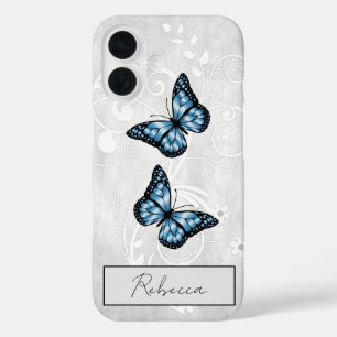 Brilliant Blue Butterflies iPhone 16 Case