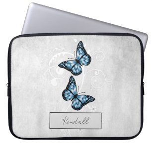 Brilliant Blue Butterflies Laptop Sleeve