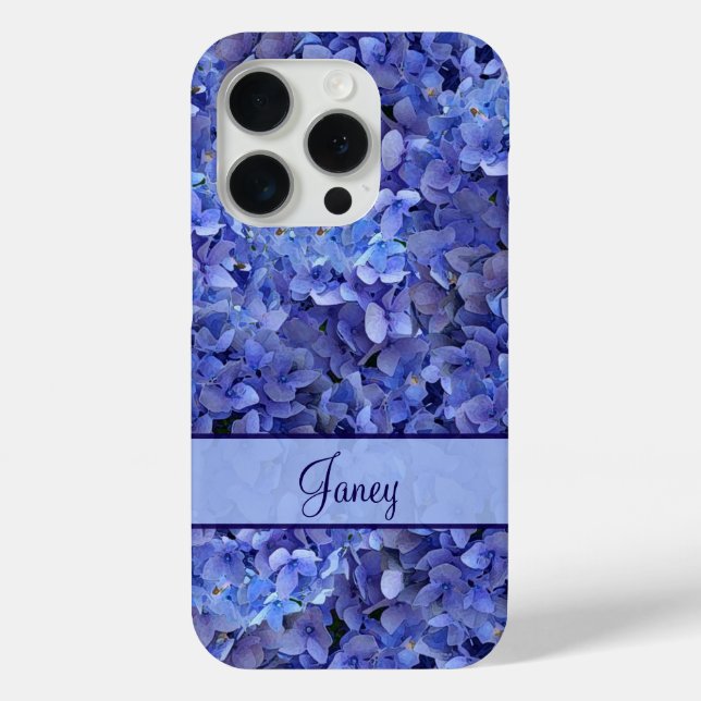 Brilliant Blue Hydrangea Floral iPhone X Case (Back)