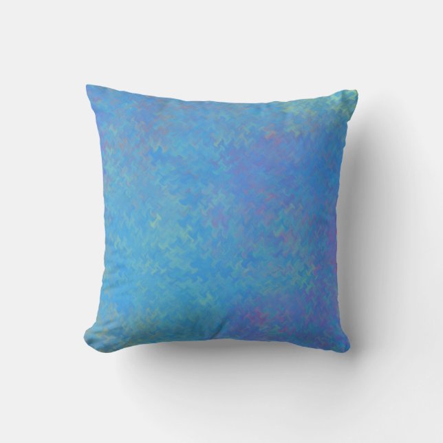 Brilliant Blue Marbled Artsy Cushion (Front)