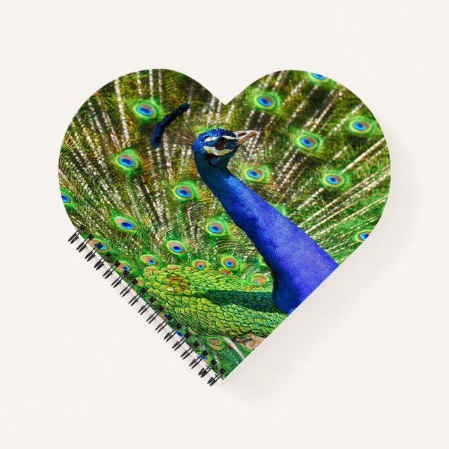 Brilliant Blue Peacock Notebook (Front)