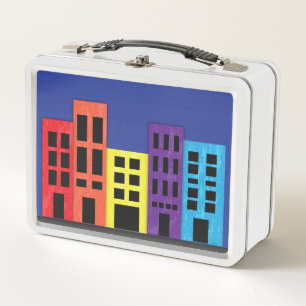 Brilliant Buildings Metal Lunch Box