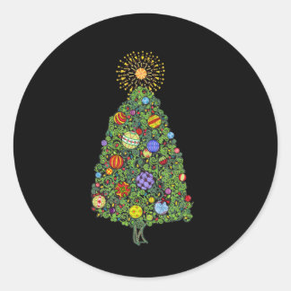 Brilliant Christmas Tree Classic Round Sticker