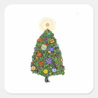 Brilliant Christmas Tree   Square Sticker