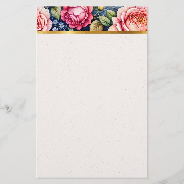Brilliant Colour Rose Header Stationery (Front)