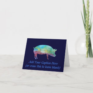 Brilliant Colour-washed Pigs Card