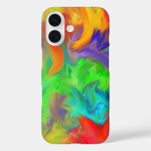 Brilliant Colour Waves Abstract Art iPhone 16 Case