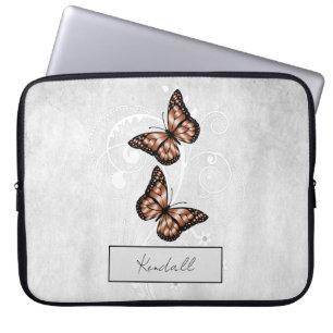 Brilliant Copper Butterflies Laptop Sleeve
