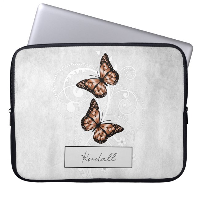 Brilliant Copper Butterflies Laptop Sleeve (Front)