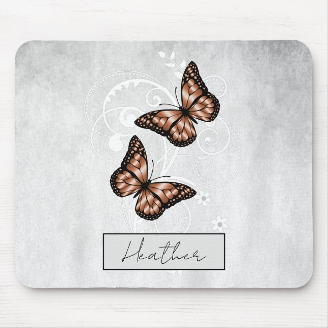 Brilliant Copper Butterflies Mouse Mat (Front)