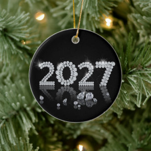 Brilliant Diamonds New Year 2027 Luxury Ceramic Tree Decoration