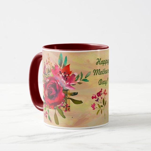 BRILLIANT FLORAL HAPPY MOTHER'S DAY MESSAGE MUG (Front Left)