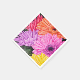 BRILLIANT GERBER FLOWERS PAPER NAPKINS