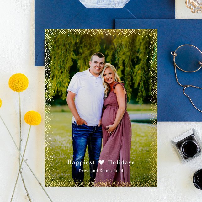 Brilliant Glow FOIL Custom Greeting Holiday Card (Creator Uploaded)