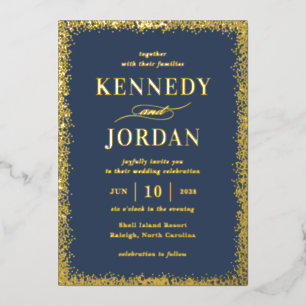 Brilliant Glow REAL FOIL Modern Wedding Invitation