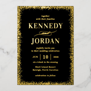 Brilliant Glow REAL FOIL Modern Wedding Invitation