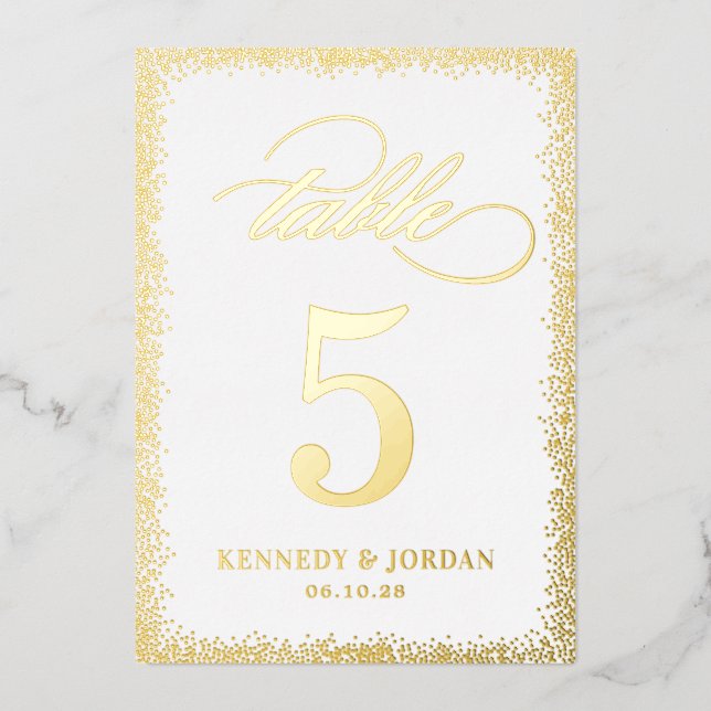 Brilliant Glow REAL FOIL Table Number Card (Front)