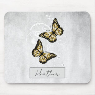Brilliant Gold Butterflies Mouse Mat