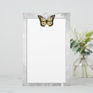 Brilliant Gold Butterfly Stationery
