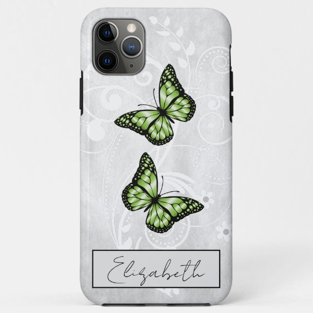 Brilliant Green Butterflies Case-Mate iPhone Case (Back)