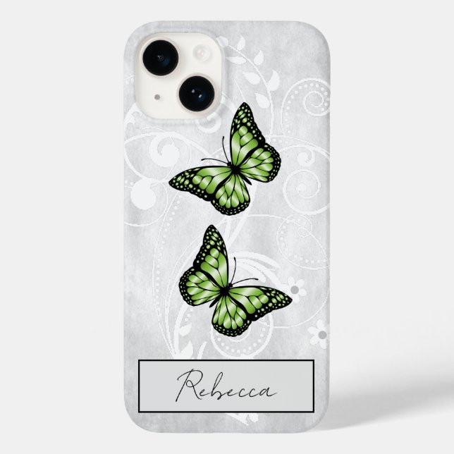 Brilliant Green Butterflies Case-Mate iPhone Case (Back)