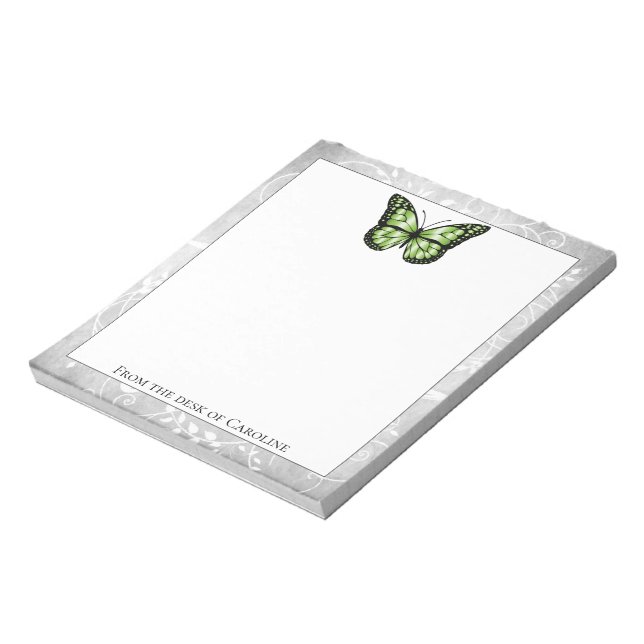 Brilliant Green Butterfly Notepad (Rotated)