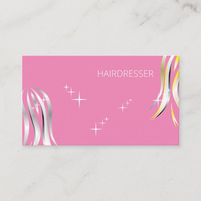 Brilliant Grey and Yellow Polite Hairstyle Business Card (Front)