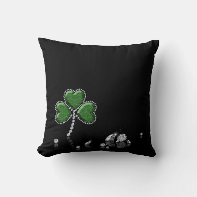 Brilliant Happy St. Patrick's Day Diamonds Cushion (Front)