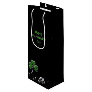 Brilliant Happy St. Patrick's Day Diamonds Wine Gift Bag
