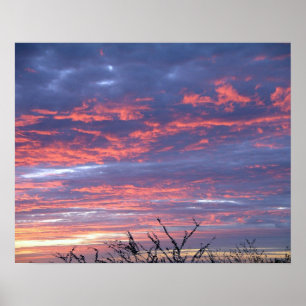 Brilliant Hawaiian Pink and Lavender Sunset Sky Poster