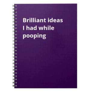 Brilliant ideas I had while pooping: Funny Gift  Notebook
