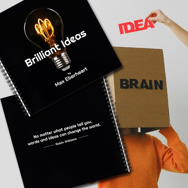 Brilliant Ideas Inventor Artist Spiral Notebook (When an idea drops into your brain be ready for it.  Write it down so you don't forget!)