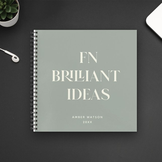 Brilliant Ideas Planner Modern Custom Chic Sage Notebook (Creator Uploaded)