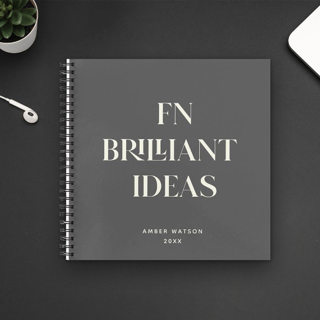 Brilliant Ideas Planner Modern Custom Dark Grey Notebook (Creator Uploaded)
