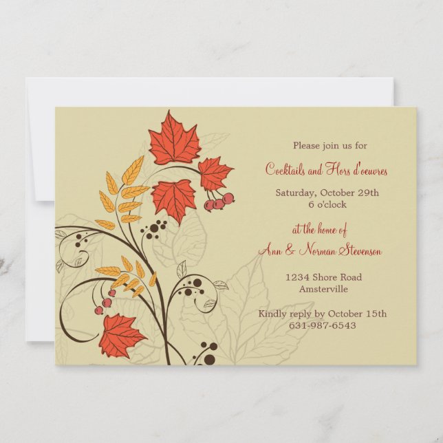 Brilliant Leaves Invitation (Front)
