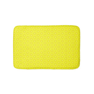 Brilliant Lemon Yellow Sunshine Stars Pattern Bath Mat