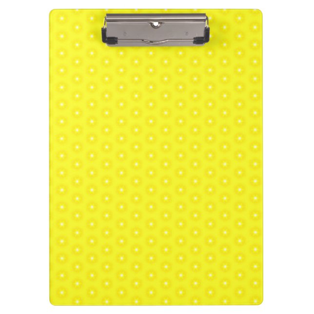 Brilliant Lemon Yellow Sunshine Stars Pattern Clipboard (Front)