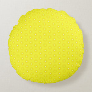 Brilliant Lemon Yellow Sunshine Stars Pattern Round Cushion