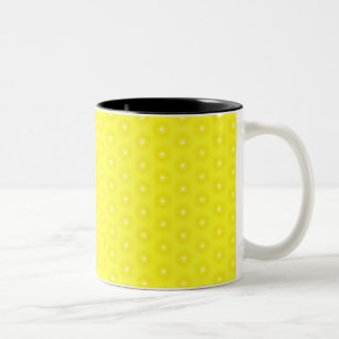 Brilliant Lemon Yellow Sunshine Stars Pattern Two-Tone Coffee Mug