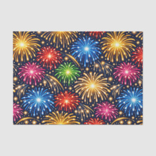 Brilliant Midnight Fireworks Pattern Tissue Paper