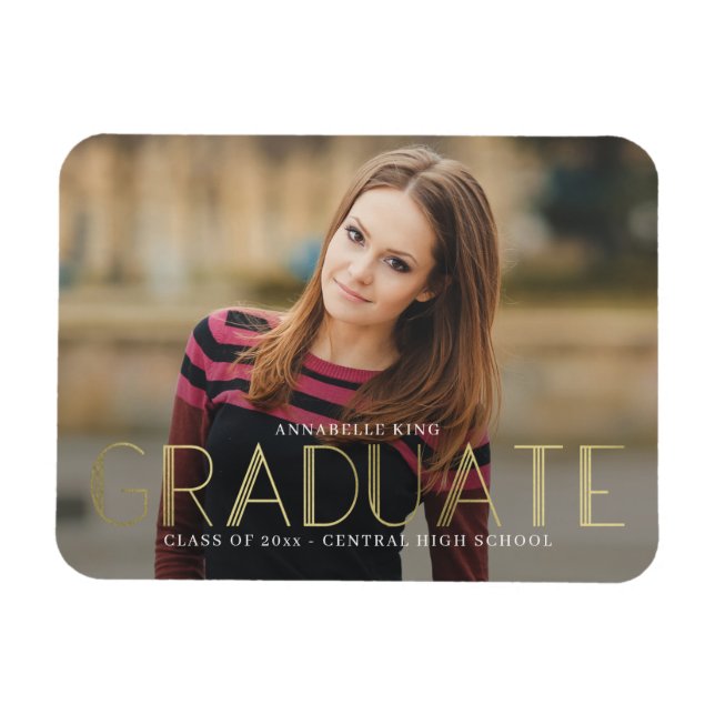 Brilliant Mind Graduation Announcement Magnet (Horizontal)