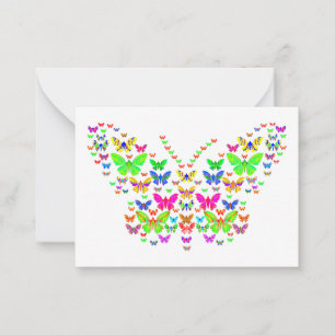 Brilliant multicolor butterflies Flat Note Card