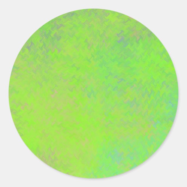 Brilliant Neon Green Marbled Artsy Classic Round Sticker (Front)