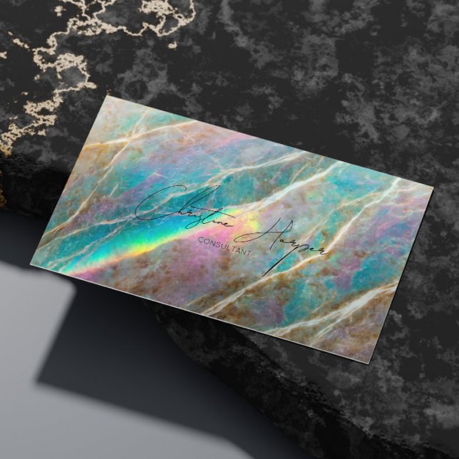 Brilliant Opal Stone Modern Business Card (Creator Uploaded)