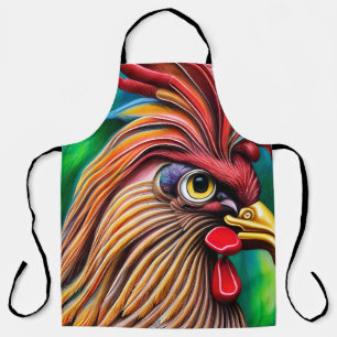 Brilliant Orange Rooster Apron