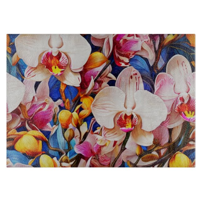 Brilliant Orchid Glass Cutting Board  (Front)