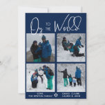 Brilliant Oy To The World 4 Photo Holiday Card<br><div class="desc">A modern handwritten script to celebrate the Festival of Lights. Easy to customise with four of your favourite photos and message.</div>