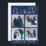 Brilliant Oy To The World 4 Photo Holiday Card<br><div class="desc">A modern handwritten script to celebrate the Festival of Lights. Easy to customise with four of your favourite photos and message.</div>